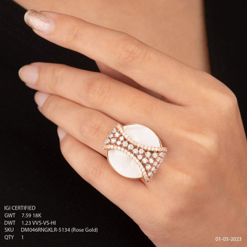 18k Rose Gold Diamond Ring For Women