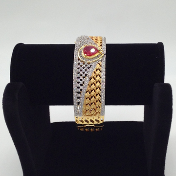 White and red cz openable Kada bracelet jbg0020