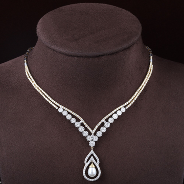 18KT Gold Stylish Diamond Necklace by 