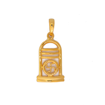 22k Yellow Gold Shivling With Swastik Pendant by 