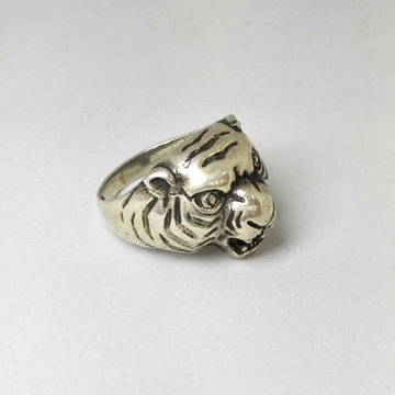 925 Sterling Silver Tiger Designed Gents Ring by 