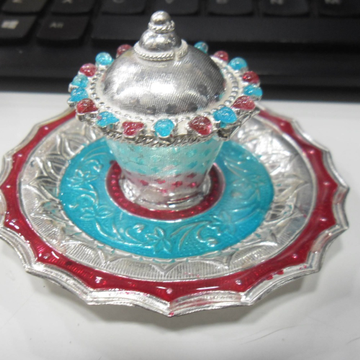 Silver colourful  Sindoor Box /Kumkum For Ladies by 