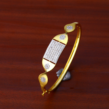 750 Gold Cz Stone Bracelet Kada LKB92