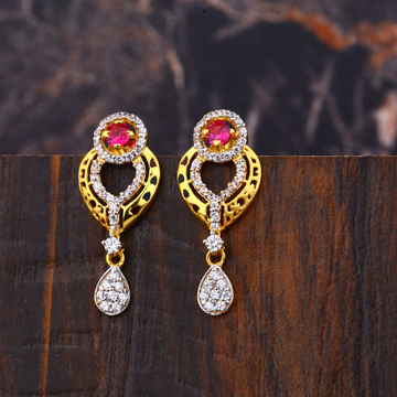 Ladies 916 Gold Designer Diamond Earring -LFE269