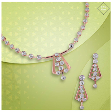 92.5 Sterling Silver Overseas Necklace Set Ms-3721 by 
