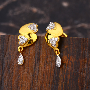 22KT  CZ Ladies delicate Gold Earring LFE654