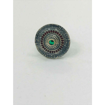 92.5 Sterling Silver Round Oxodize Ring Ms-3276 by 