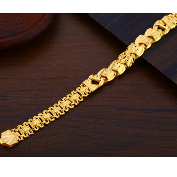 916 Gold CZ Mens Fancy Plain Bracelet MPB306