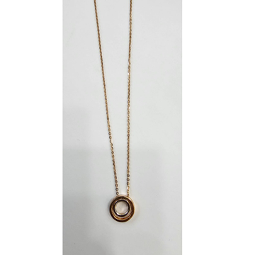 18K Rose Gold Round Shape Pendant Chain by Sangam Jewellers