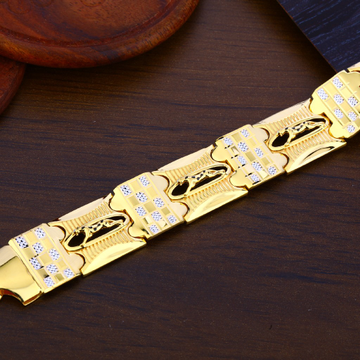 Mens Jaguar Gold Plain Bracelet-MPB86