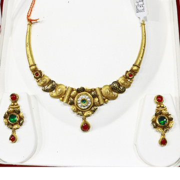 916 kundan necklace set with earrings - bj-ns01 by 