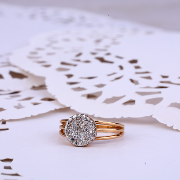 Rose Gold Simple Delicate Ladies 18K Ring-RLR334