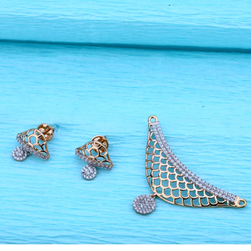 750 Rose Gold CZ  Diamond Pendant  Set RMPN97