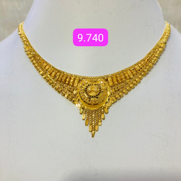 22K Gold Designer Short Necklace by 