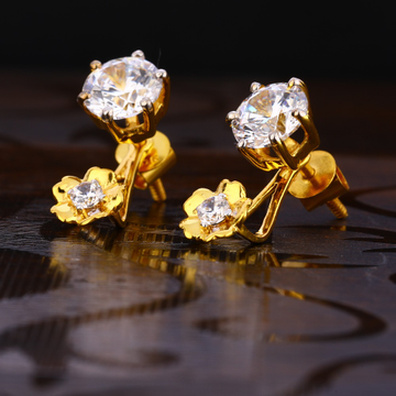 916 Gold Women's Stylish Hallmark Solitaire Earrin...