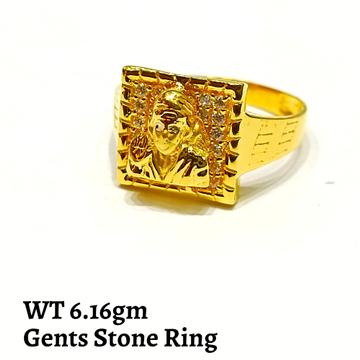 22k Gold Gents Stone Ring by 