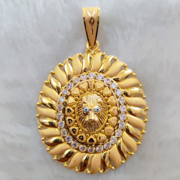 916 gold gent's lion face pendant