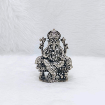 Hallmarked silver ganesh idol in high antique fini... by 