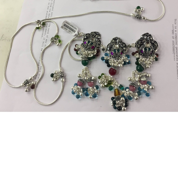 Silver  Belly Chain, Multicolor Diamond Oxidase Br... by 