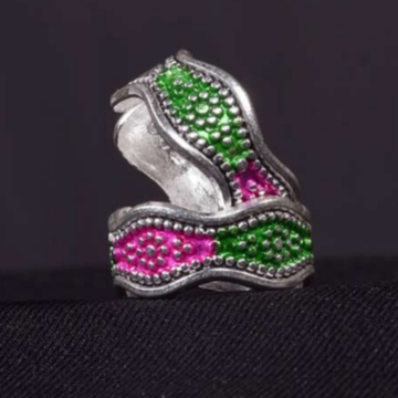 Silver Grand Design Toe Rings by P.P. Jewellers