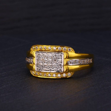 22Kt Gold CZ Diamond Ring For Men by R.B. Ornament