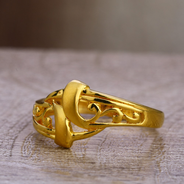 750 Plain Gold Women's Delicate Hallmark Ring Lpr4...