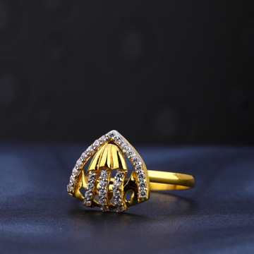 22kt cz diamond delicate gold ladies ring lr795