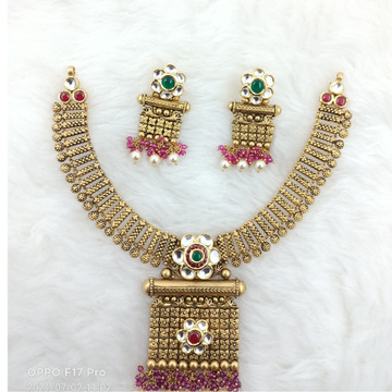 916 Gold Antique Jesakmeri Necklace Set by Ranka Jewellers