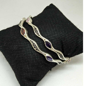 925 sterling silver stone design bangle by 