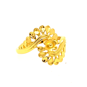 22k Gold Plain Flower Ring by 