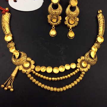 22k gold with antique Combination necklace set by Sneh Ornaments