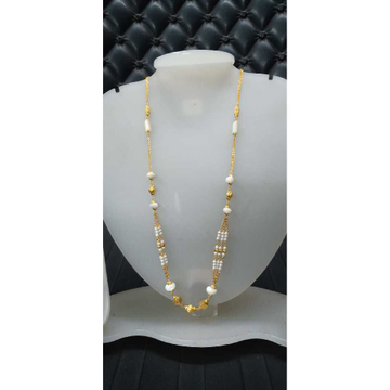22KT White Beaded Gold Fancy Mala by Celebrity Jewels