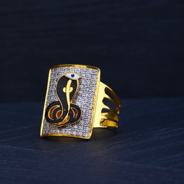 916 Gold CZ Goga Maharaj Design Ring by R.B. Ornament