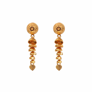 Vertical Hanging 22k Gold Earring