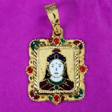 916 Gold Antique Chehar Ma Mina Pendant by Saurabh Aricutting