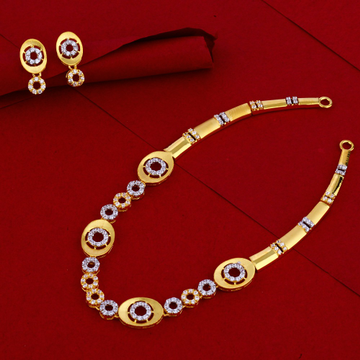 916 Gold CZ Hallmark Necklace Set LN83