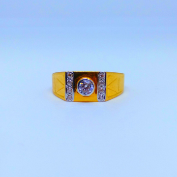 22 kt 916 hallmark fancy gents diamond ring by Harekrishna Gold