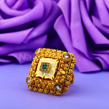 916 Gold CZ Hallmark Antique Ladies Exclusive Ring...