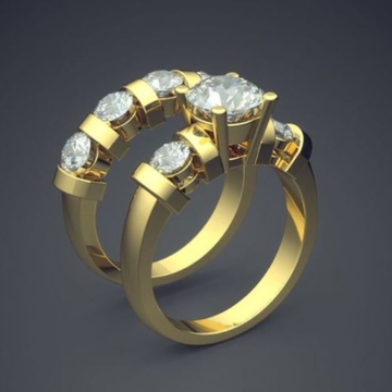 18 Kt   Yellow Gold CZ Stones His & Her Wedding Co...