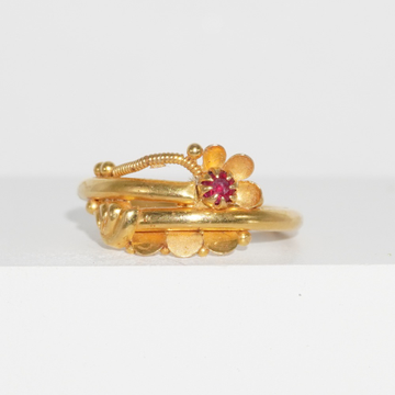 22k gold floral ring for women