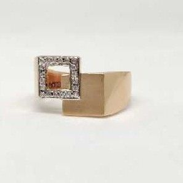 18k men's rose gold ring