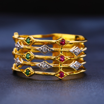 916 Gold Cz Classic Ladies Ring LR247