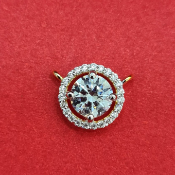 22k gold single diamond pendant by Sangam Jewellers