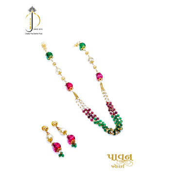 22KT / 916 Gold Colorful Stone & White Moti mala w... by 