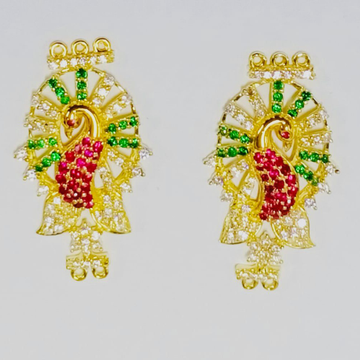 22 kT GOLD PEACOCK EARRINGS by 