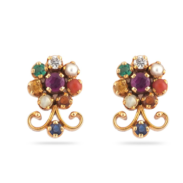 916 Gold Color Full Stone Diamond  Earring  by 
