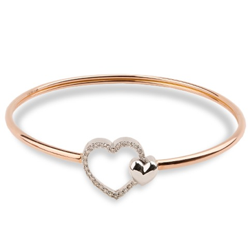 14kt diamond heart bracelet