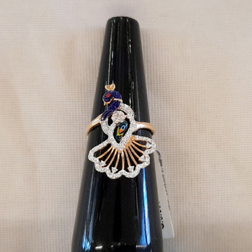 18 CRT Hallmark Rose Gold Ladies Peacock Ring by Sonamahor Jewellers