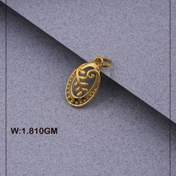 916 Gold Handmade Oval Shape Pendant by 