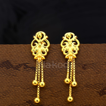 916 Gold Hallmark Gorgeous Ladies Plain Earrings L...